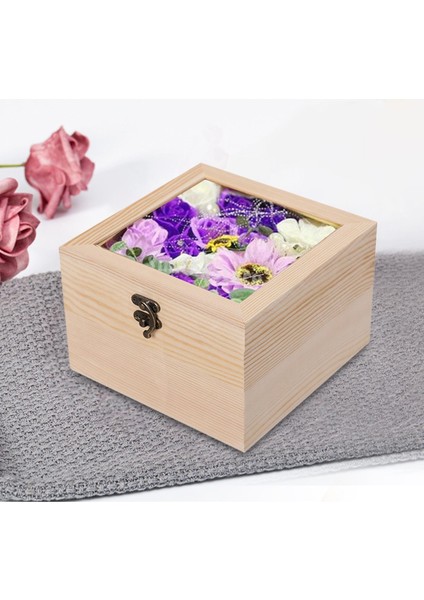 Ahşap Kutu Takı Ekranı Cam Kapak Dekoratif Dey Dey Depok Boglu 18CMX18CMX12CM (Yurt Dışından) indirimleri