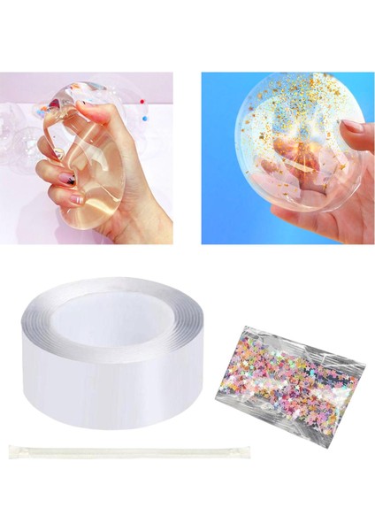 Darbe Bubbles Çift Taraflı Bant Kancaları Montaj Bant Dıy Üretim Ofis Hediyesi 200CMX3CMX0.1CM (Yurt Dışından)