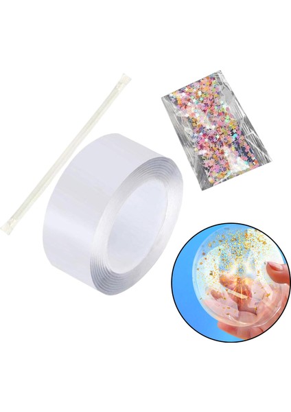 Darbe Bubbles Çift Taraflı Bant Kancaları Montaj Bant Dıy Üretim Ofis Hediyesi 200CMX3CMX0.1CM (Yurt Dışından)