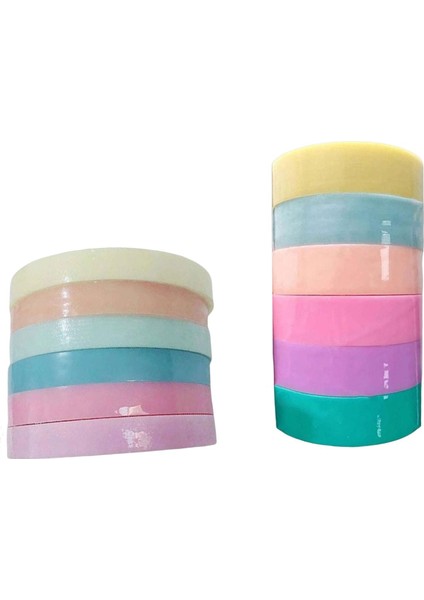 12X Renkli Yapışkan Top Haddeleme Bantları Şeker Renk Bant Sanat El Sanatları Için Dıy 1.2cm ve 2,4 cm (Yurt Dışından)