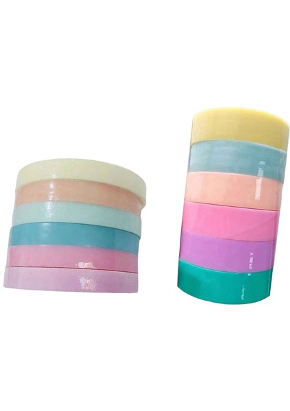 12X Renkli Yapışkan Top Haddeleme Bantları Şeker Renk Bant Sanat El Sanatları Için Dıy 1.2cm ve 2,4 cm (Yurt Dışından)
