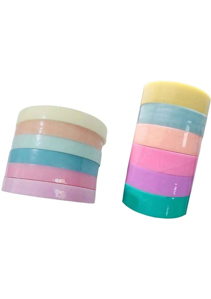 12X Renkli Yapışkan Top Haddeleme Bantları Şeker Renk Bant Sanat El Sanatları Için Dıy 1.2cm ve 2,4 cm (Yurt Dışından)