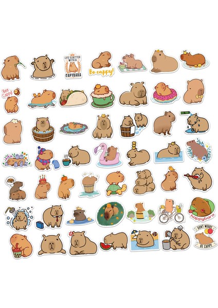 50X Karikatür Capybara Sticker Anime Dekoru Kart Adresi Için Küçük (Yurt Dışından) fiyatları