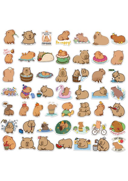 50X Karikatür Capybara Sticker Anime Dekoru Kart Adresi Için Küçük (Yurt Dışından) modelleri