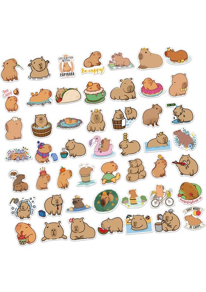 50X Karikatür Capybara Sticker Anime Dekoru Kart Adresi Için Küçük (Yurt Dışından) fırsatları