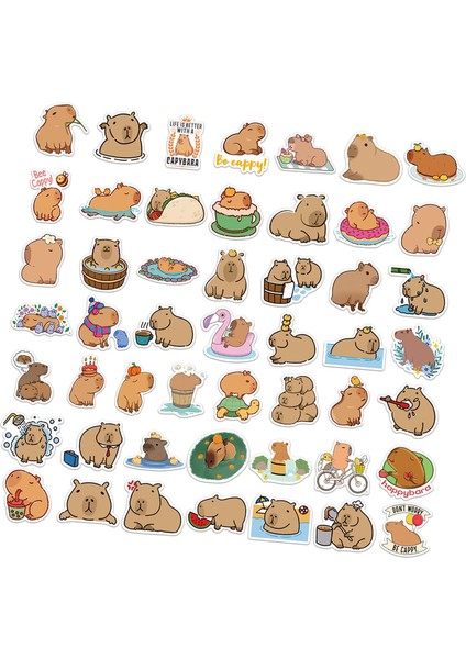 50X Karikatür Capybara Sticker Anime Dekoru Kart Adresi Için Küçük (Yurt Dışından) indirimleri