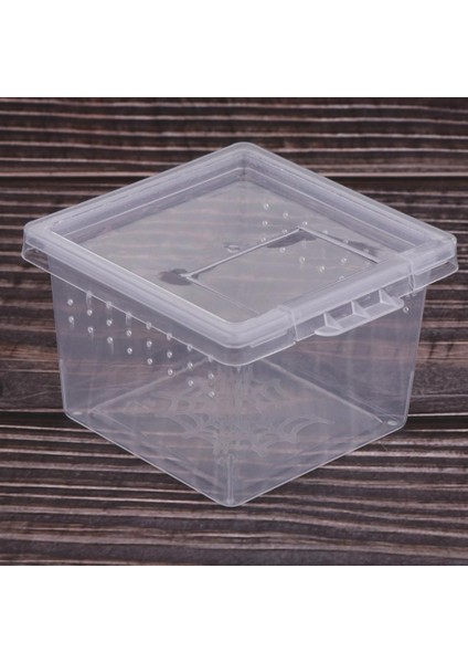 10X Clear Sürüngen Örümcek Yetiştirme Besleme Kutusu Temiz Konteyner 10X Küçük (Yurt Dışından)