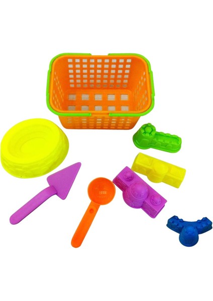 8 Adet Renkli Plastik Sepet Kale Kürek Sahil Plaj Oyuncak Set Açık Hava Eğlencesi (Yurt Dışından)