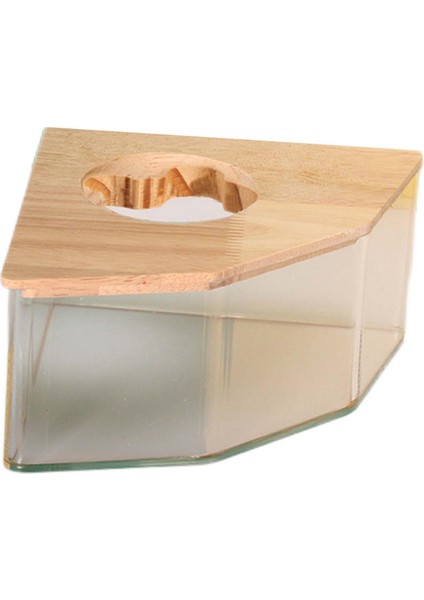 Hamster Banyo Kutusu Akrilik Hamster Kum Banyosu Fareler Veya Diğer Pentagramlar Için Ahşap Kapaklı (Yurt Dışından)