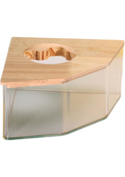 Hamster Banyo Kutusu Akrilik Hamster Kum Banyosu Fareler Veya Diğer Pentagramlar Için Ahşap Kapaklı (Yurt Dışından)