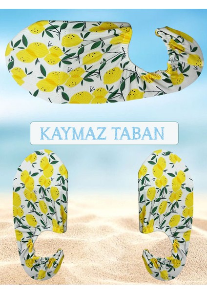 Kaydırmaz Renkli Desenli Tabanlı Dayanıklı Güçlendirilmiş Plaj Deniz Havuz Ayakkabısı 24 26 Numara