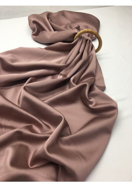 Gül Kurusu Saten Kumaş Dökümlü