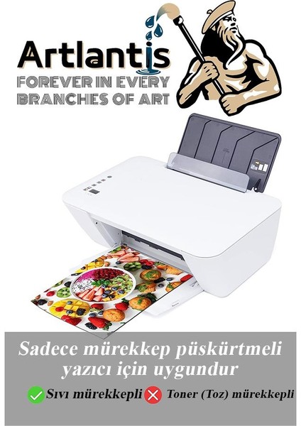 Fotoğraf Baskı Kağıdı A-4 200 Gr/m2 100'LÜ 1 Paket A4 Fotoğraf Kağıdı Ofis ve Ev Tipi Mürekkepli Yazıcılar Için