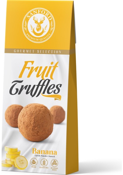 Fruit Truffles Keçiboynuzu Tozu Kaplamalı Muzlu Meyve Topu 80 gr x 6 modelleri