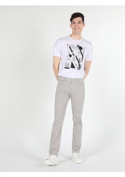 Straight Fit Düşük Bel Düz Paça Erkek Taş Pantolon