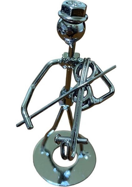 Keman Çalan Metal Adam Süs Biblo