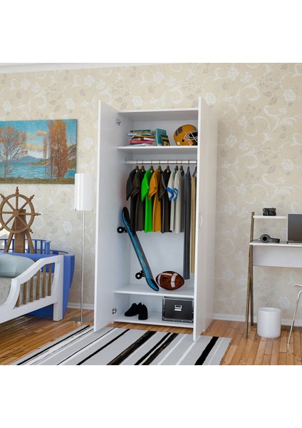 Iki Kapaklı Askılıklı ve Raflı Banyo Dolabı modelleri