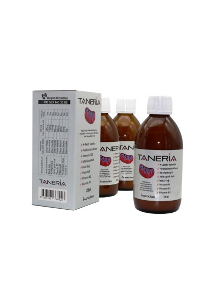 Taneria, Koenzim Q10, Pqq, Alfa Lipoik Asit (Ala) İçeren Sıvı Takviye Edici Gıda 250 ml