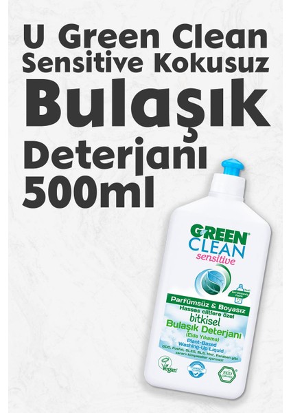 U Green Clean Sensitive Kokusuz Bulaşık Deterjanı 500 ml