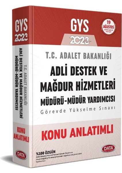 2023 GYS Adalet Bakanlığı Adli Destek ve Mağdur Hizmetleri Müdürü Müdür Yardımcısı Konu Anlatımlı