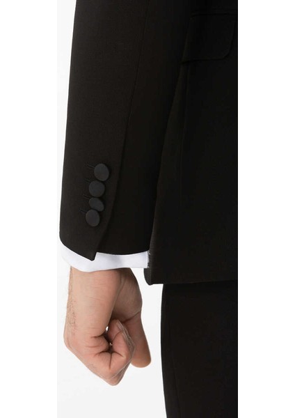 Slim Fit Bırdeye Damatlık Kombın Siyah modelleri