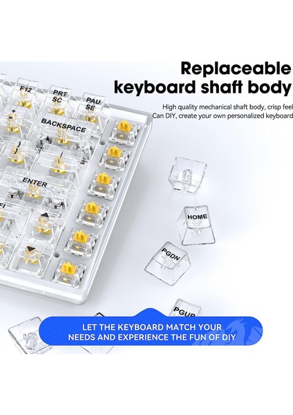 Leaven K840 Type-C Kablolu Klavye LED Rgb 104 Tuşlu Şeffaf Tuş Takımı Gökkuşağı Renkler Mekanik Oyuncu Işıklı Klavye Ergonomik Tasarım Bilgisayar Pc Için Gaming Keyboard Kırmızı Switch fiyatları