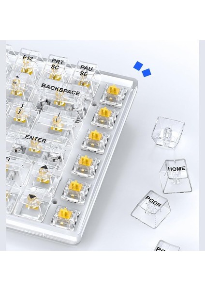 Leaven K840 Type-C Kablolu Klavye LED Rgb 104 Tuşlu Şeffaf Tuş Takımı Gökkuşağı Renkler Mekanik Oyuncu Işıklı Klavye Ergonomik Tasarım Bilgisayar Pc Için Gaming Keyboard Kırmızı Switch modelleri