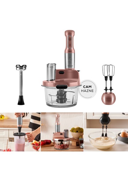 Mastermaid Prosteel Cam Mutfak Robotu Uzun Blender Ayaklı 6 Bıçaklı 2500 W Black Copper