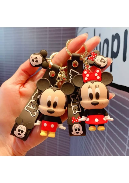 Bade Hediyelik Sevimli Minnie ve Mickey Mouse Çift Anahtarlık ve Çanta Aksesuarı