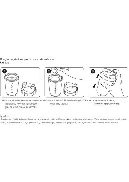 Protein Çalkalayıcı Üç Katmanlı Spor El Kupası Büyük Kapasiteli Su Şişesi 500ML (Yurt Dışından) fiyatları
