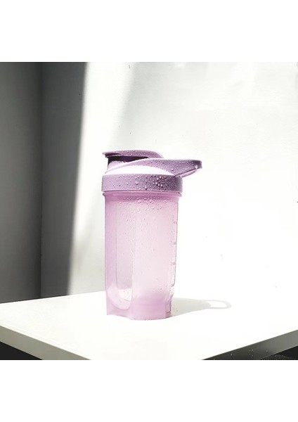 Shaker Kupası Spor Fitness Su Bardağı Saplı Flip Cover Kullanışlı Bardak Milkshake Bardak Açık Su Bardağı 500ML Beyaz (Yurt Dışından)