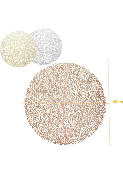 4 x 38CM Mercan Dallı Servis Altlığı (Gümüş) (Yurt Dışından) fiyatları