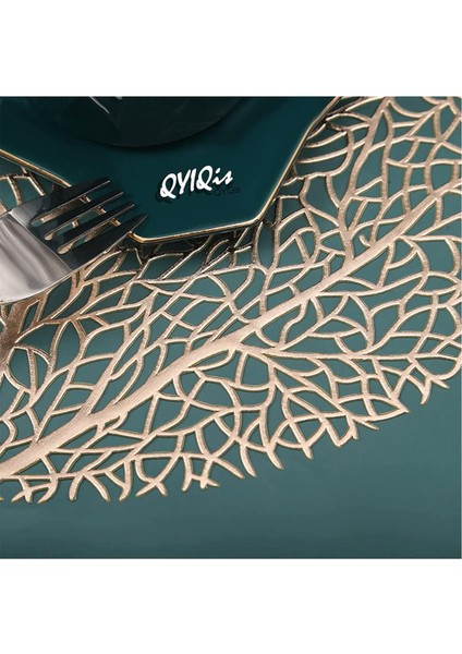 4 x 38CM Mercan Dallı Servis Altlığı (Gümüş) (Yurt Dışından) fırsatları