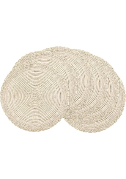 6'lı Dokuma Servis Altlığı Seti 38CM (Krem) (Yurt Dışından)