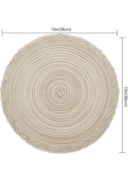 6'lı Dokuma Servis Altlığı Seti 38CM (Krem) (Yurt Dışından) fiyatları