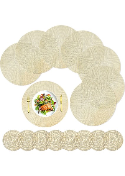 8'li Pvc Bardak Altlığı Seti (Altın) (Yurt Dışından)