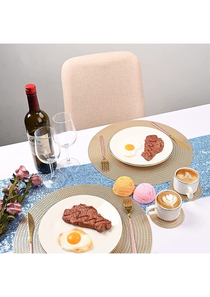 8'li Pvc Bardak Altlığı Seti (Altın) (Yurt Dışından) fiyatları