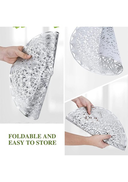 6'lı Yuvarlak Servis Altlığı Seti (Gümüş) (Yurt Dışından) modelleri