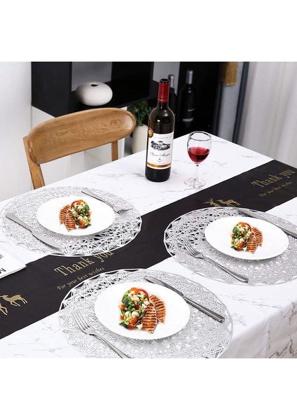 6'lı Yuvarlak Servis Altlığı Seti (Gümüş) (Yurt Dışından) indirimleri