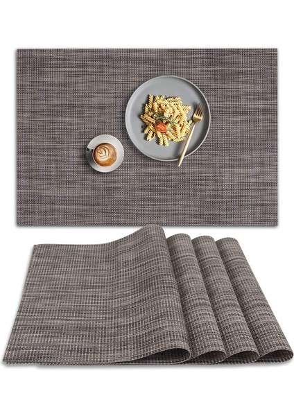4'lü Yıkanabilir Bardak Altlığı Seti 45X30CM (Gri) (Yurt Dışından)