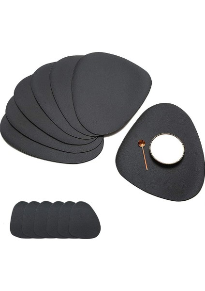 6'lı Kaymaz Bardak Altlığı Seti 38CM (Siyah) (Yurt Dışından)