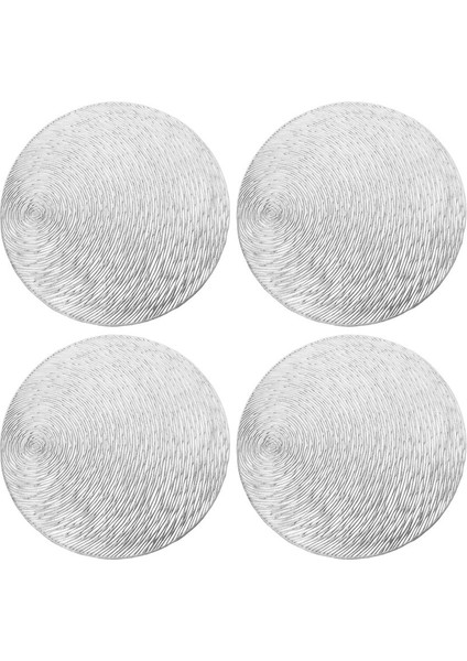 4 x 38CM Yuvarlak Mutfak Servis Altlığı (Gümüş) (Yurt Dışından)