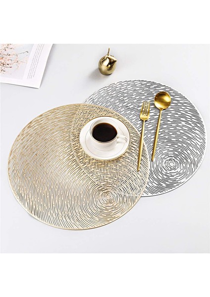 4 x 38CM Yuvarlak Mutfak Servis Altlığı (Gümüş) (Yurt Dışından) fiyatları