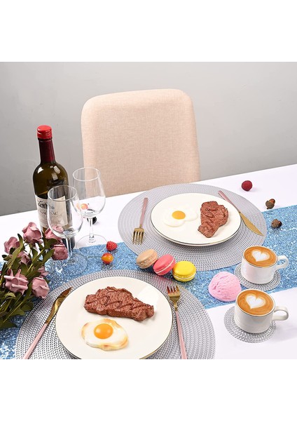 8'li Pvc Bardak Altlığı Seti (Gümüş) (Yurt Dışından) fiyatları