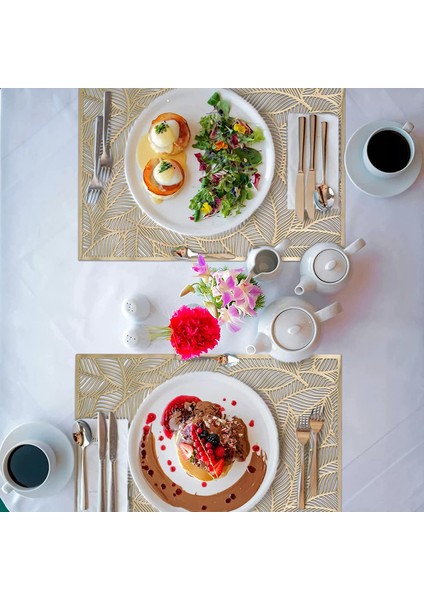 4'lü Boş Dikdörtgen Servis Altlığı Seti (Altın) (Yurt Dışından) fırsatları