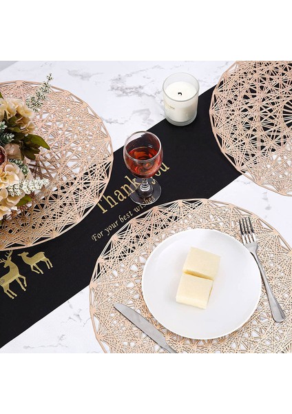 6'lı Yuvarlak Servis Altlığı Seti (Altın) (Yurt Dışından)