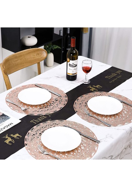 6'lı Yuvarlak Servis Altlığı Seti (Altın) (Yurt Dışından) fiyatları