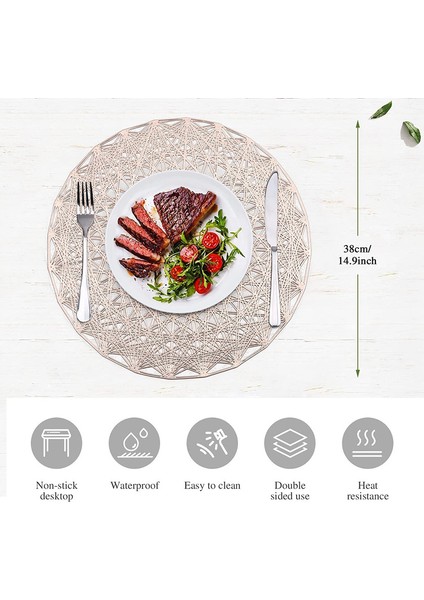 6'lı Yuvarlak Servis Altlığı Seti (Altın) (Yurt Dışından) indirimleri