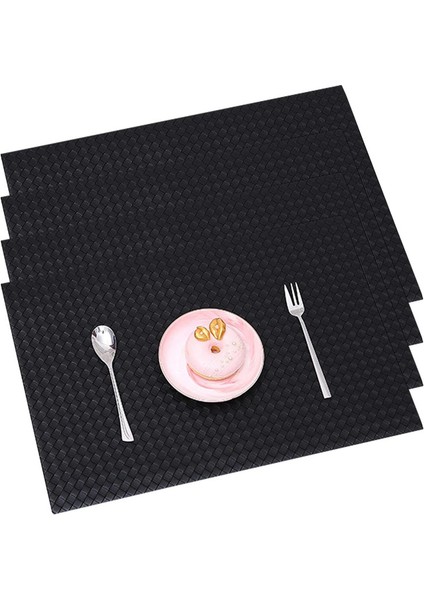4'lü Yaratıcı Servis Altlığı Seti 43X30CM (Siyah) (Yurt Dışından)