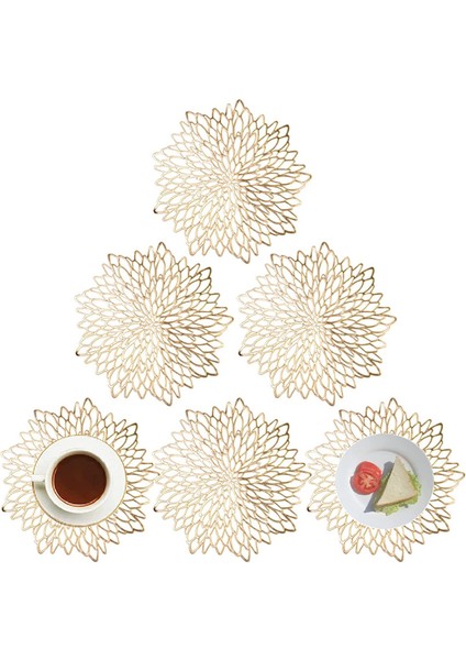 6x 38CM Altın Folyo Servis Altlıkları (Yurt Dışından)